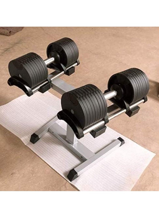 Marshal Fitness Weight Lifting Dumbbells Quickly Adjustable Dumbbells In 1 Second, Men's Home Fitness Equipment, With Dumbbell Rack - Image 2