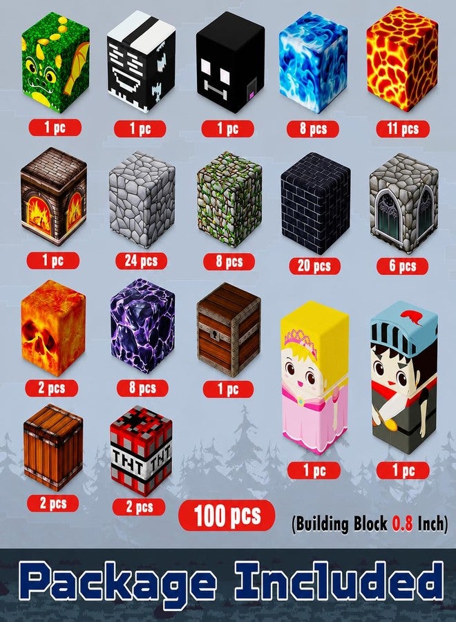 Goody King 100PCS Magnetic Blocks - Dark Castle Set Magnetic Building Blocks, Stacking Magnets for Kids, Strong Magnets, Sensory Toy for STEM Learning Toys for Kids 3+ Boys and Girls Birthday Gifts - Image 2