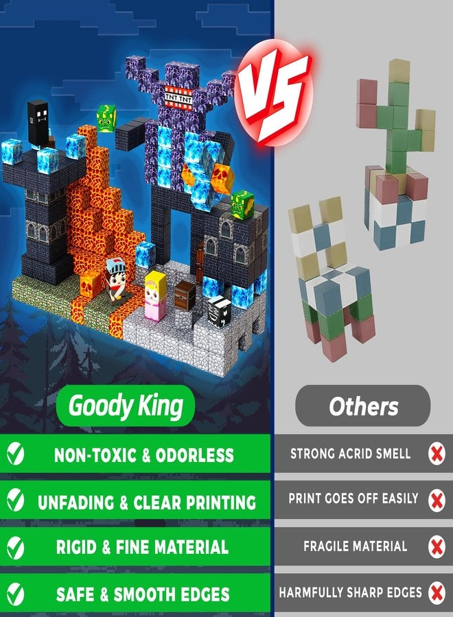 Goody King 100PCS Magnetic Blocks - Dark Castle Set Magnetic Building Blocks, Stacking Magnets for Kids, Strong Magnets, Sensory Toy for STEM Learning Toys for Kids 3+ Boys and Girls Birthday Gifts - Image 4