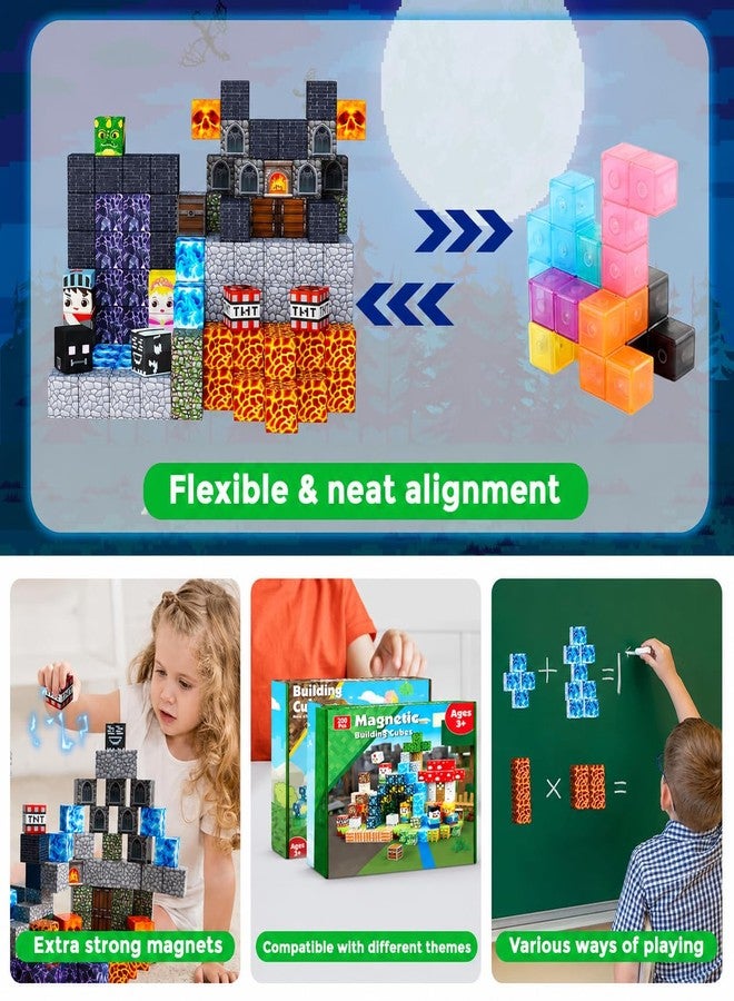 Goody King 100PCS Magnetic Blocks - Dark Castle Set Magnetic Building Blocks, Stacking Magnets for Kids, Strong Magnets, Sensory Toy for STEM Learning Toys for Kids 3+ Boys and Girls Birthday Gifts - Image 5