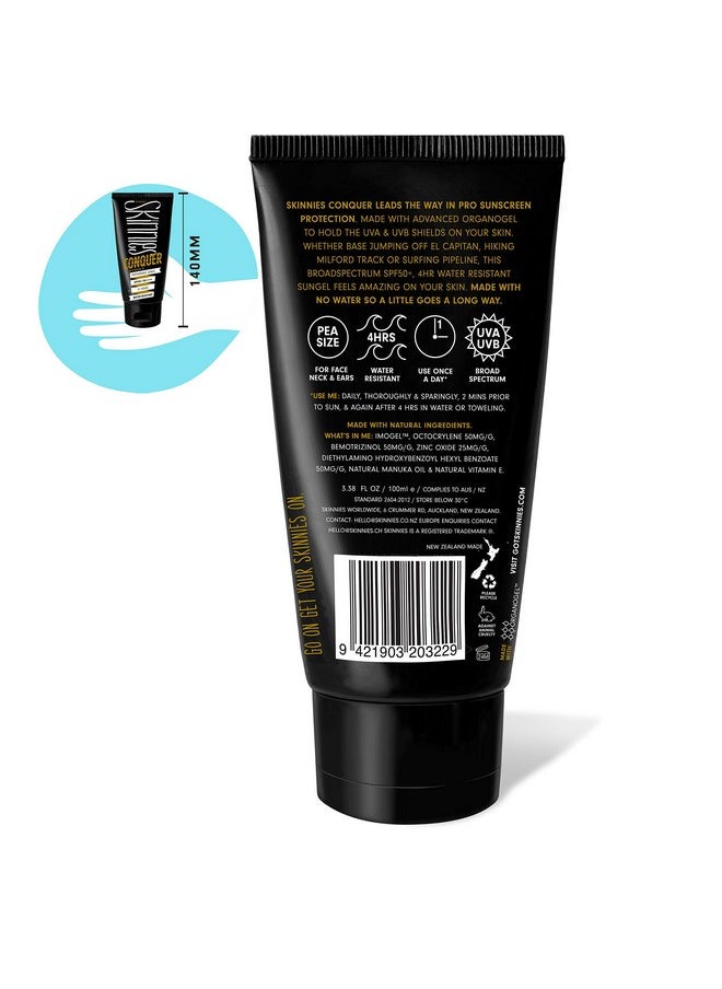 Skinnies 100Ml Spf50+ Conquer Sungel Sun Cream Broad Spectrum Reef Safe Water Resistant 4 Hours  - Image 2