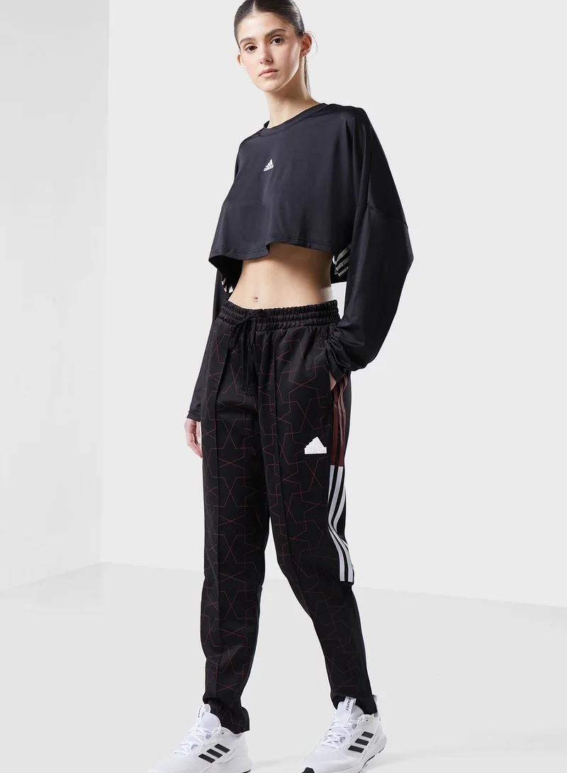 adidas بنطال رياضي بشعار الماركة