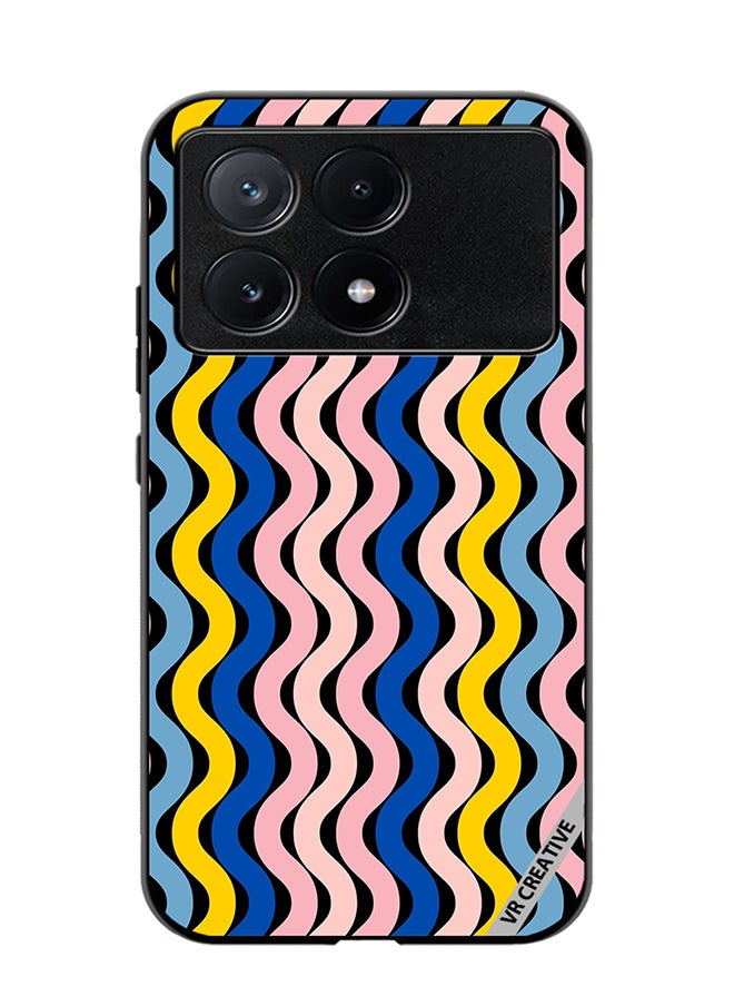 VR CREATIVE Protective Case Cover For Xiaomi Poco X6 Pro Retro Vintage Waves Groove Design Multicolour  - Image 1