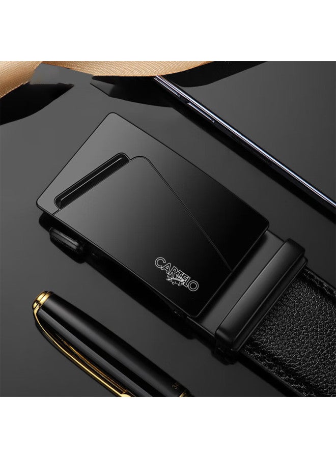 CARTELO Men's Automatic Buckle Belt High-end Brand Trousers Belt Men's Casual Light Luxury High-end Cowhide Belt - Image 3