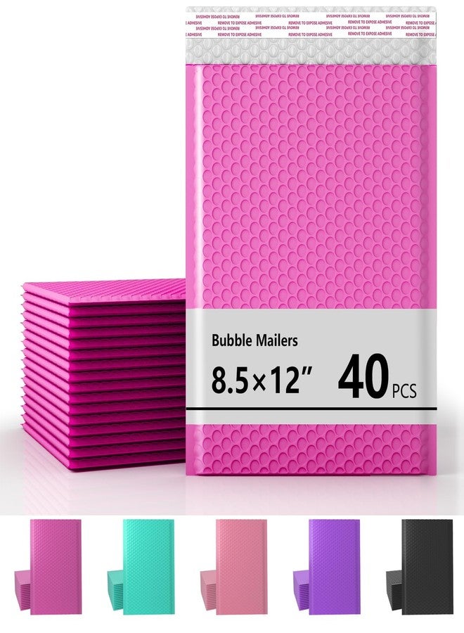 oceanite 8.5 x 12 Inch Bubble Mailers 40 Pack, Waterproof Self Seal Adhesive Shipping Bags, Cushioning Padded Envelopes for Shipping, Mailing - Hot Pink - Image 1