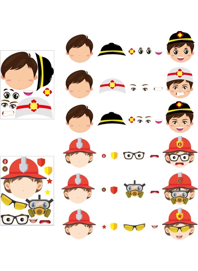 Mallmall6 36Pcs Firefighter Sticker Make A Face Stickers Fireman Birthday Party Supplies Baby Shower Party Favors Party Decorations Room Decor Fire Chief Sticker Diy Crafts Games For Kids Boys Girls… - Image 2