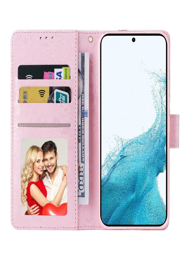 Asuwish Phone Case for Samsung Galaxy S22 5G Wallet Cell Flip Cover with Tempered Glass Screen Protector Flower Card Holder Slot Stand Lanyard Rugged S 22 22S 4G G5 6.1 inch Women Men Rose Flower - Image 5