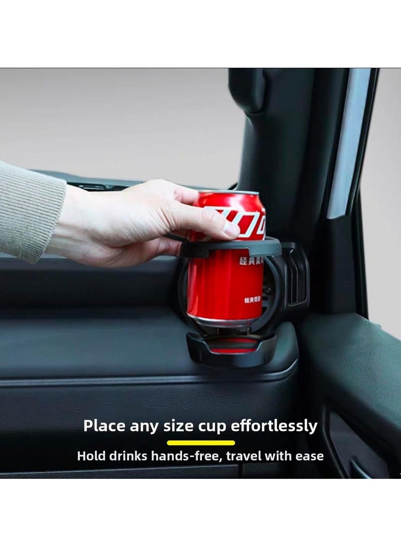 فيريكس حامل أكواب سيارة فاخر لسيارة تويوتا لاند كروزر LC250 موديل 2024–2025 – قابل للطي، يثبت على فتحات المكيف ومثبت على الكونسول الوسطي، مصنوع من مادة ABS باللون الأسود - Image 4