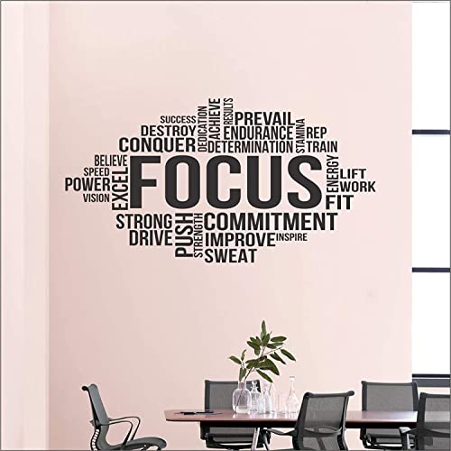 Akki World Pvc 'Focus - Sports Workout Office Corporate Business Inspirational Motivational Quotes Wall Sticker, Self-Adhesive, Smooth Surface, 10 Mm, 1250 Mm - Image 4