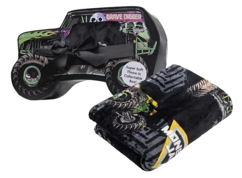 Jay Franco Monster Jam Throw Blanket with Gift Box Throw Measures 46 x 60 Inches Super Soft Special Edition - Image 1
