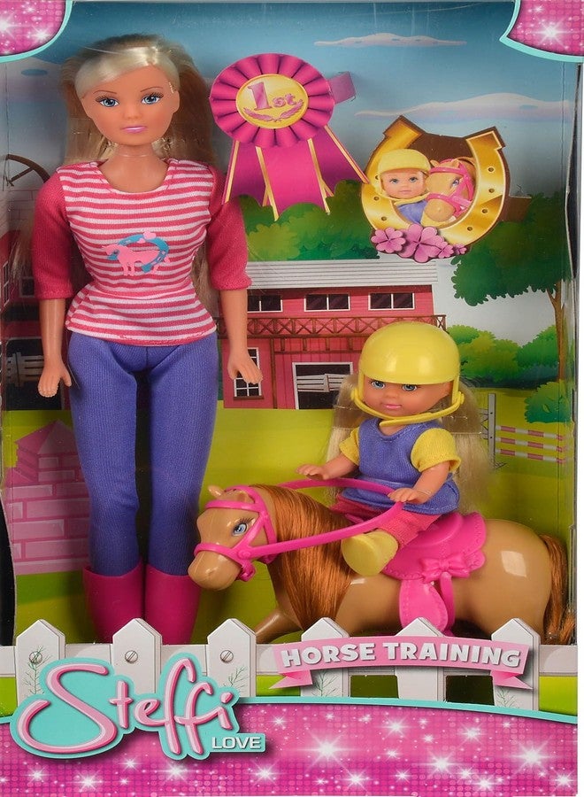 Simba Steffi Love Horse Training Doll, 11-inch Height, Multicolor, Includes Evi Doll, Pony and Many Acessories, for Girls, Birthday Gift, Collection