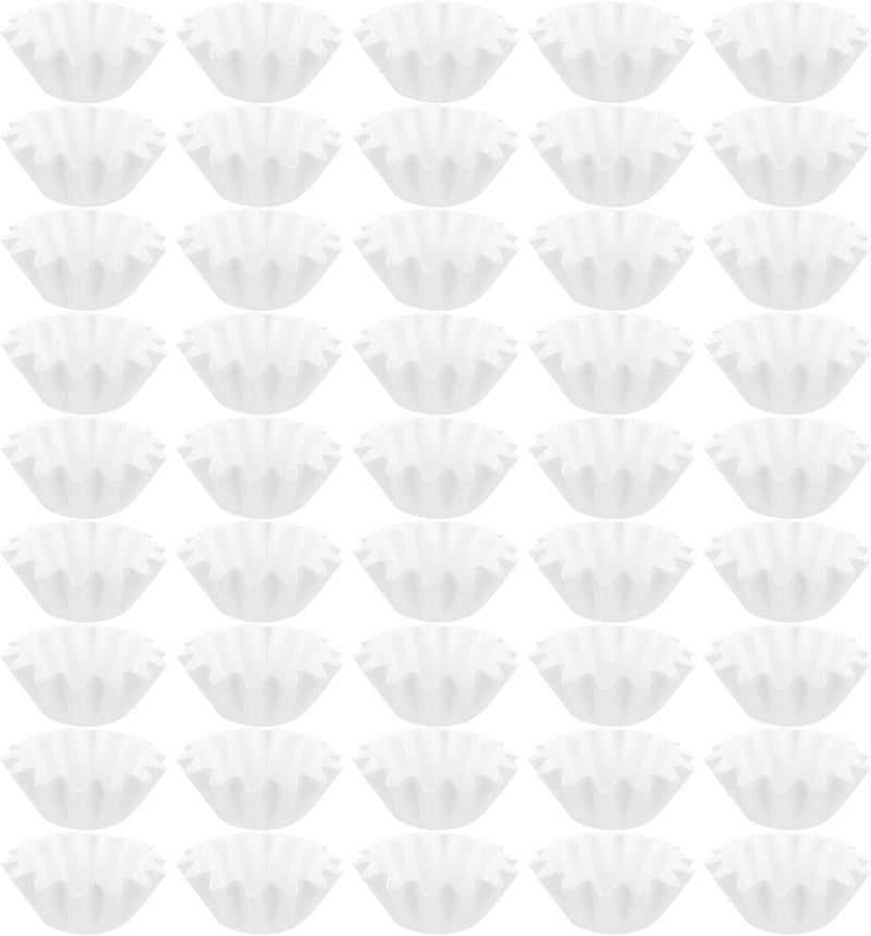 100pcs White Dessert Cup Holder Cake Paper Cups Baking Base High-temperature Resistant Chrysanthemum-shaped Accessories for Bread and Chiffon Cake - Image 1