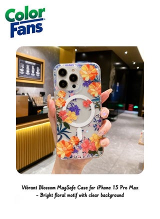 Bright floral motif with clear background.