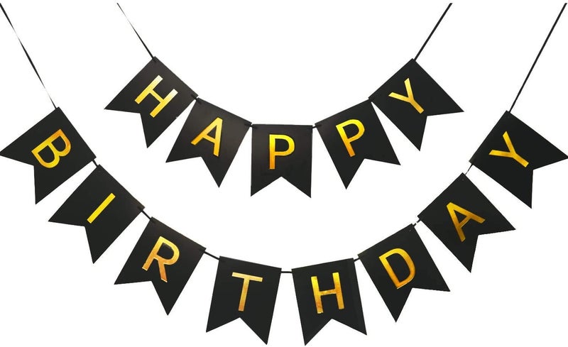 HEMITO 2 Pcs Combo Black Happy Birthday 1 Pcs,9 Meter Long Led Light 1 Pc Birthday Decorations Kit,9 Meters - Image 3