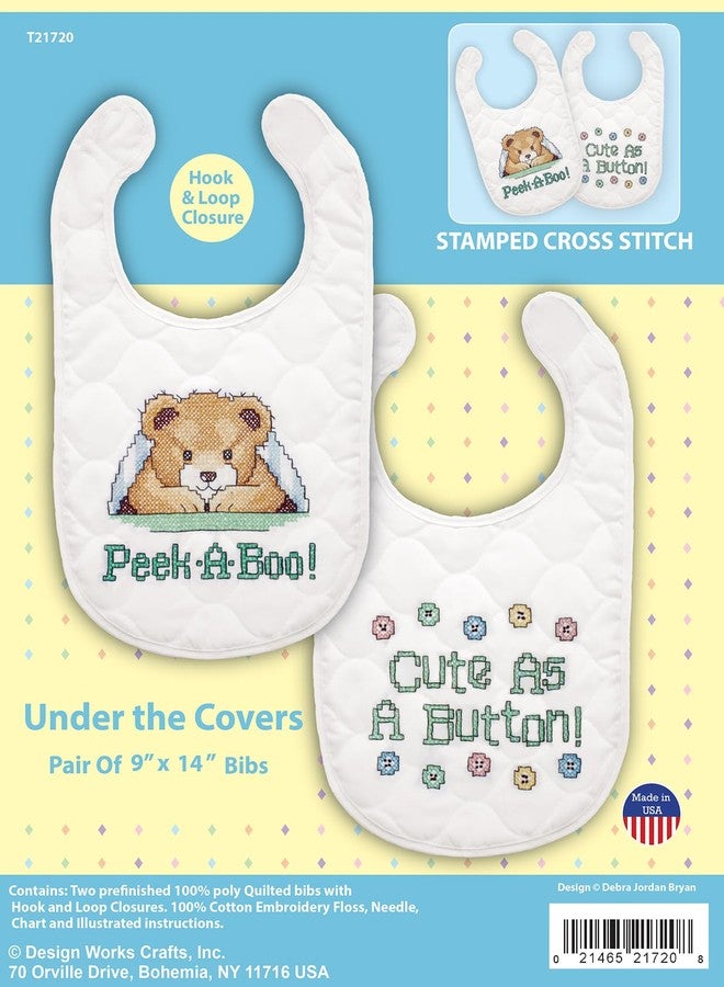 Tobin Under The Covers Stamped for Cross Stitch Baby Bib Kit - Image 2