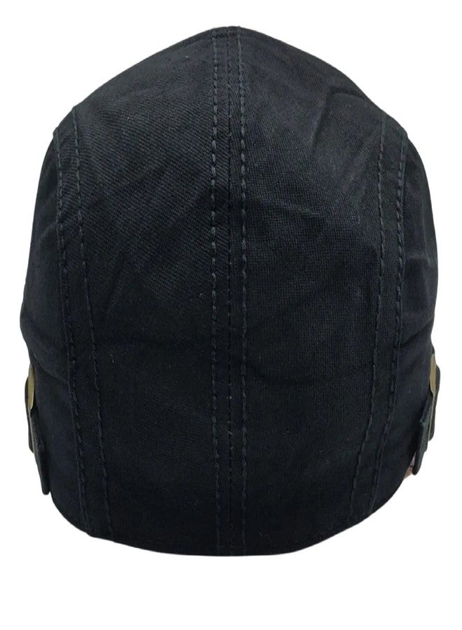 Zacharias Men's Cotton Beret Golf Ascot Cap A-23 (Black_Free Size) (Pack of 1) - Image 4