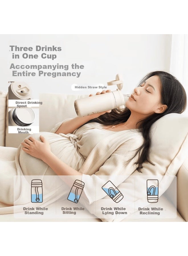 Vanow Maternity Straw Insulated Bottle Large Capacity Ceramic Liner Postpartum Adult Water Cup - Image 3