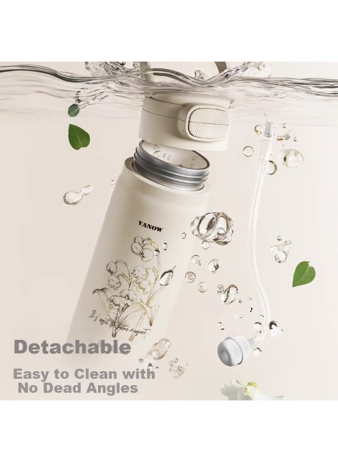 Vanow Maternity Straw Insulated Bottle Large Capacity Ceramic Liner Postpartum Adult Water Cup - Image 4