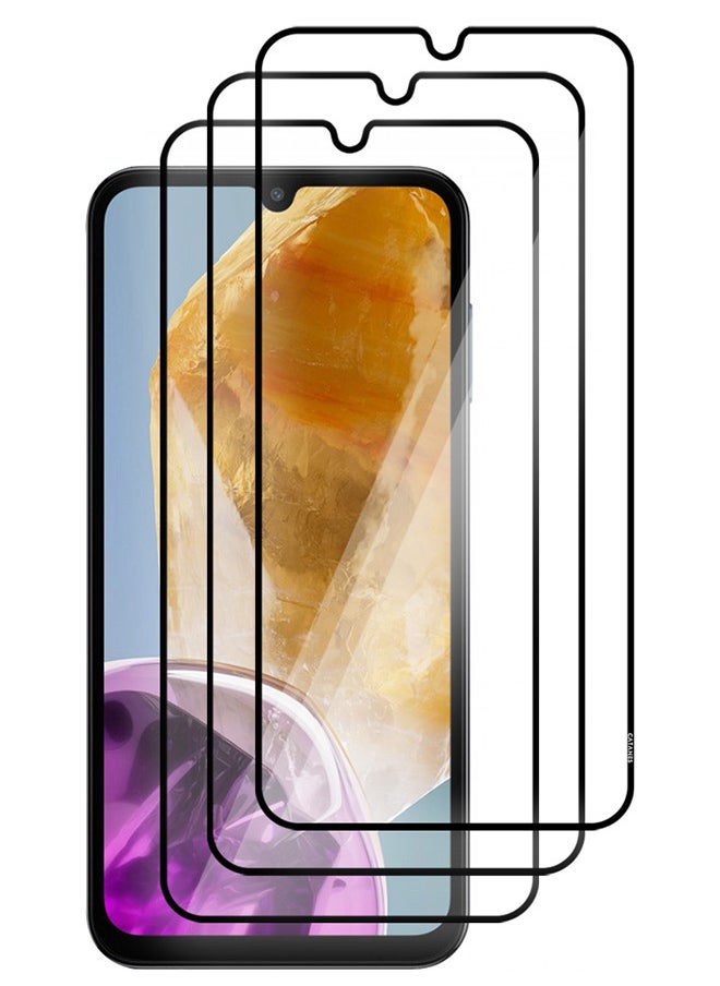 CATANES - 3 Pack Samsung Galaxy M15 Screen Protector Full Coverage Screen Protector Clear Anti-Bubble Shield Tempered Glass Screen Protector - Image 1