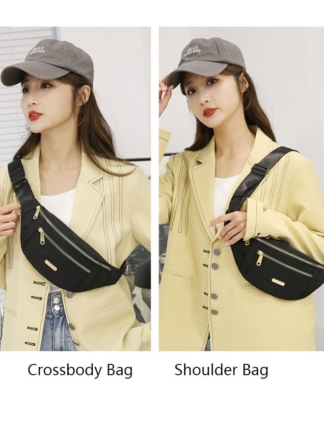 DUNISO Waist Pack for Men and Women Crossbody Waist Bag Pack Belt Bag Wallet for Travel Walking Running Hiking Cycling Outdoor Sports Easy Carry Any Phone Black - Image 3