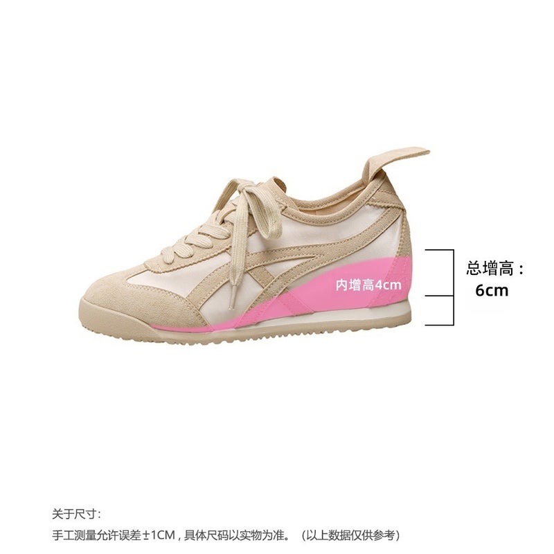 Z U L I N N A / Zu Lin Na Genuine Leather Retro Soft Sole 6cm Hidden Height Increase Yellow German Training Shoes Women 2026 New Style Casual Sneakers - Image 1