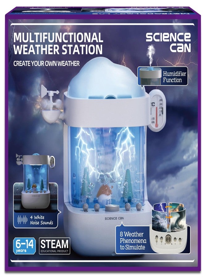 Science Can STEM Kits for Kids Age 6-8, Multifunctional 3-in-1 Weather Station for Kids, Educational Science Kits with 8 Weather, Cool Humidifier & White Noise Mode, Birthday Gifts for Girls & Boys - Image 1