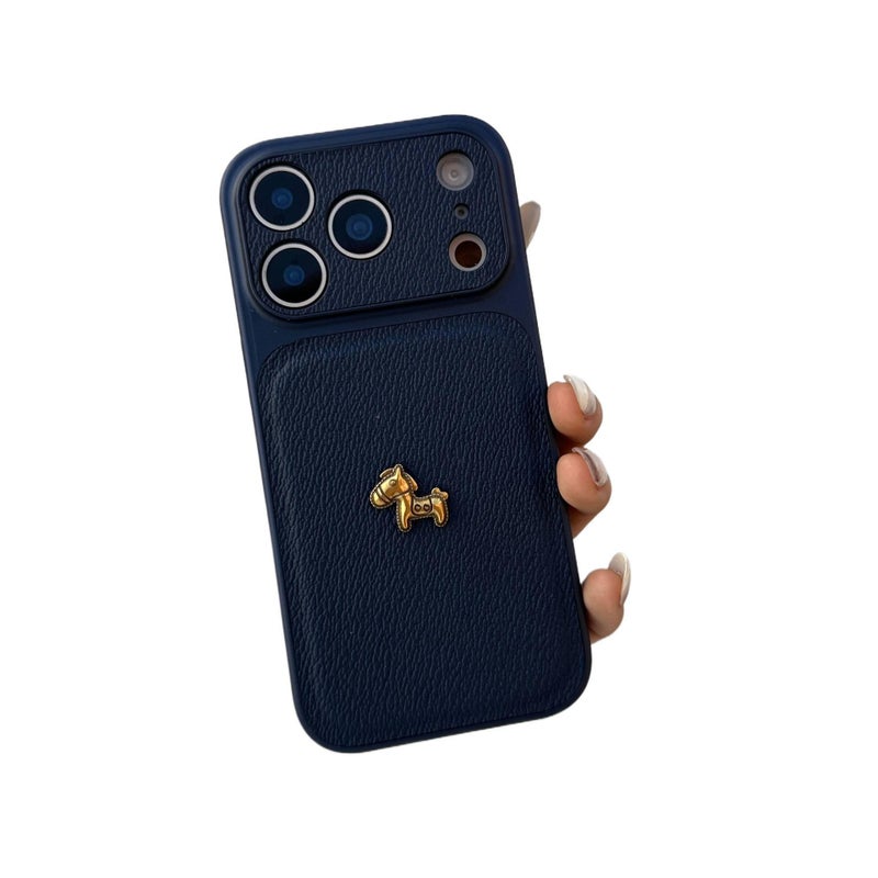 LS غطاء واقي، مقاوم للصدمات لـ iPhone 14 / 14 Plus / 14 Pro / 14 Pro Max، نقشة حصان صغير، ملمس جلد حماية من السقوط - Image 1
