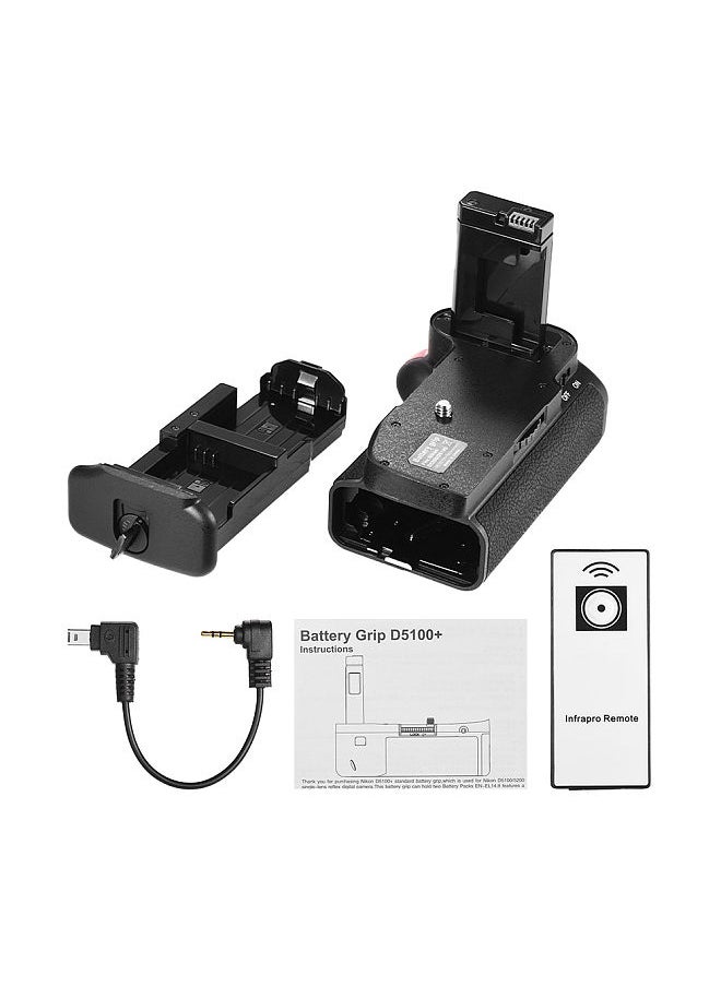 Generic - Vertical Battery Grip Holder for Nikon D5100 D5200 DSLR Camera EN-EL 14 Battery Powered with IR Remote Control - Image 1