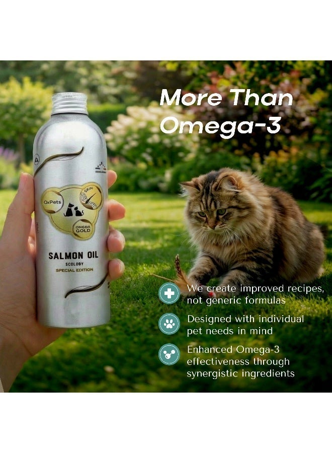O2pets O2 PETS Omega Gold Skin — Wild Caught Norwegian Salmon Oil for Dogs & Cats, Liquid Omega 3 Food Topper, Skin & Coat Support - Image 5