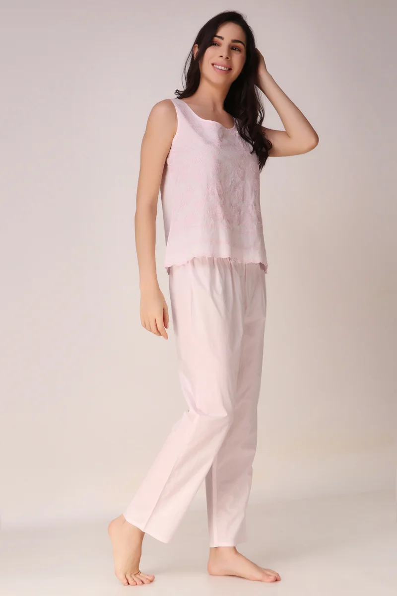 After Dark Vanessa, Embroidered Pyjama Suit