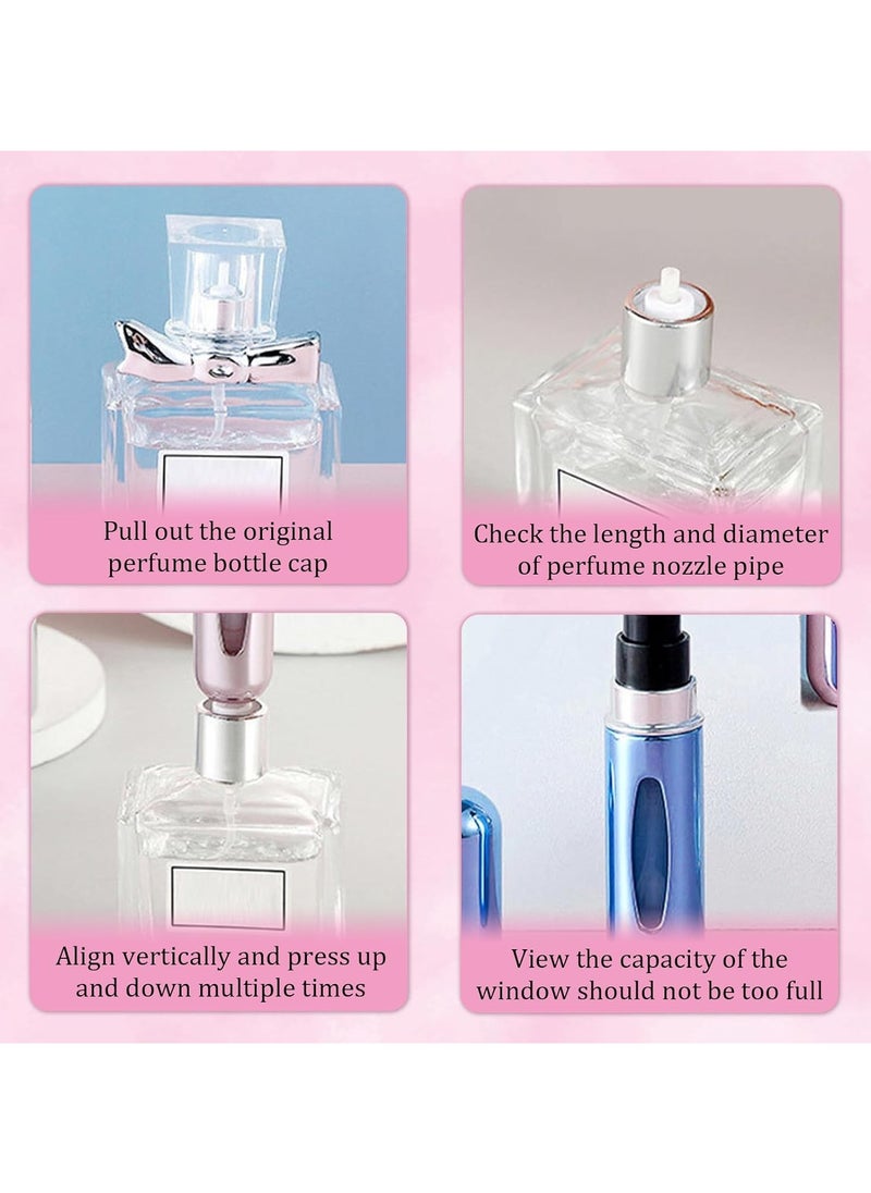 Perfume Atomiser Refillable 5 Pcs Travel Bottle Mini ML Atomizer Spray Portable Empty Fragrance Container for Aftershave Holiday and Night Out