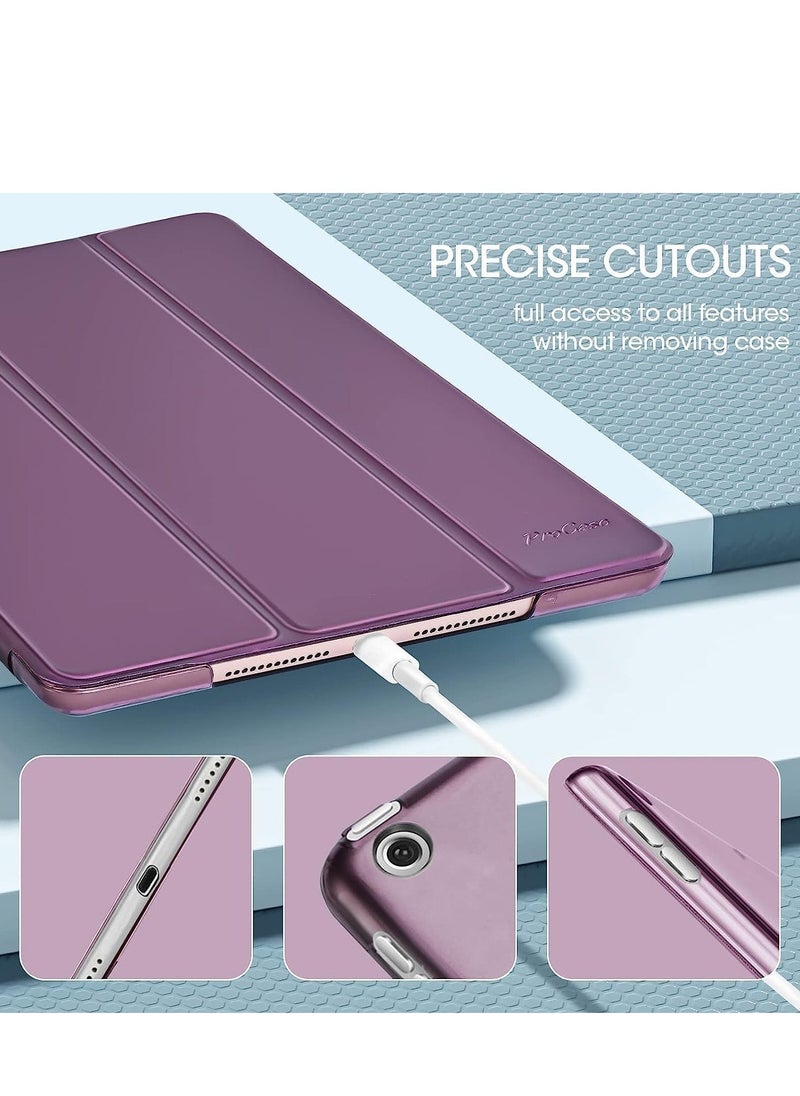iPad 10.2 Case - Compatible with 9th Generation (2021), 8th Generation (2020), 7th Generation (2019) - Slim Translucent Hard PC Protective Smart Cover with Stand - Purple