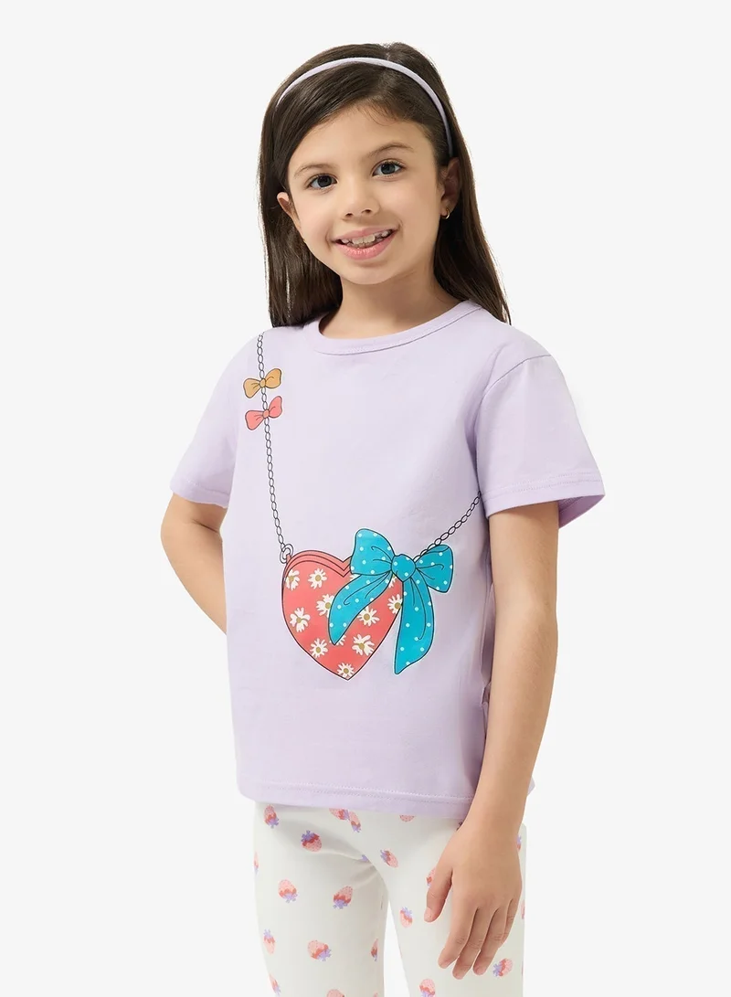 Pinata Heart Bag Printed Cotton Tshirt