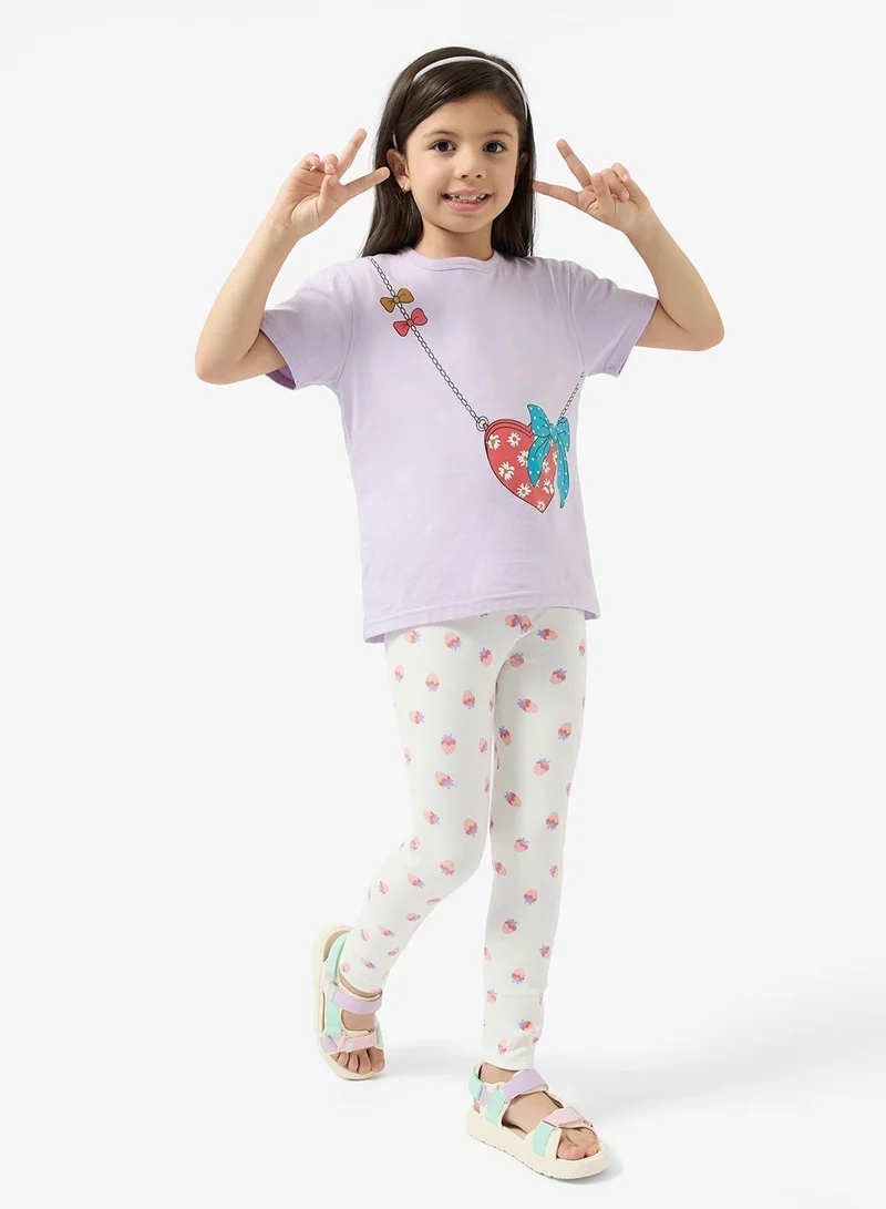 Pinata Heart Bag Printed Cotton Tshirt