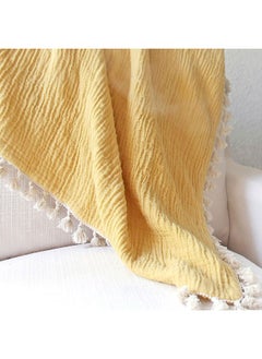 كرين بيبي بطانية Crane Baby Muslin Swaddle Blanket، بطانية خفيفة الوزن من القطن الناعم لعربة الأطفال والحضانة للأولاد والبنات، باللون الأصفر الفاتح، 30 بوصة × 40 بوصة  - Image 5