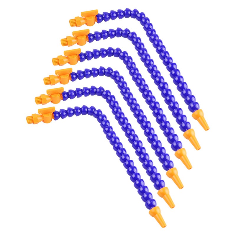Generic TOPPROS Pack of 6 Round Plastic Flexible Water Oil Coolant Pipe Hose 1/4PT Adjustable with Switch，for Lathe, Milling,Water Cooling System  - Image 1