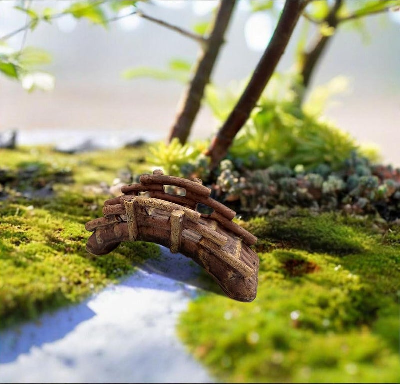OrgMemory Miniature Bridge, Miniature Garden Accessories Set, DIY Landscape Bridge, Outdoor Fairy Garden Miniatures, Terrariums, Model Train Scenes - Image 3