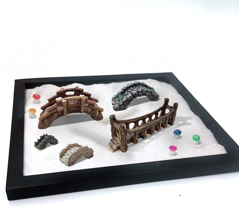 OrgMemory Miniature Bridge, Miniature Garden Accessories Set, DIY Landscape Bridge, Outdoor Fairy Garden Miniatures, Terrariums, Model Train Scenes - Image 5