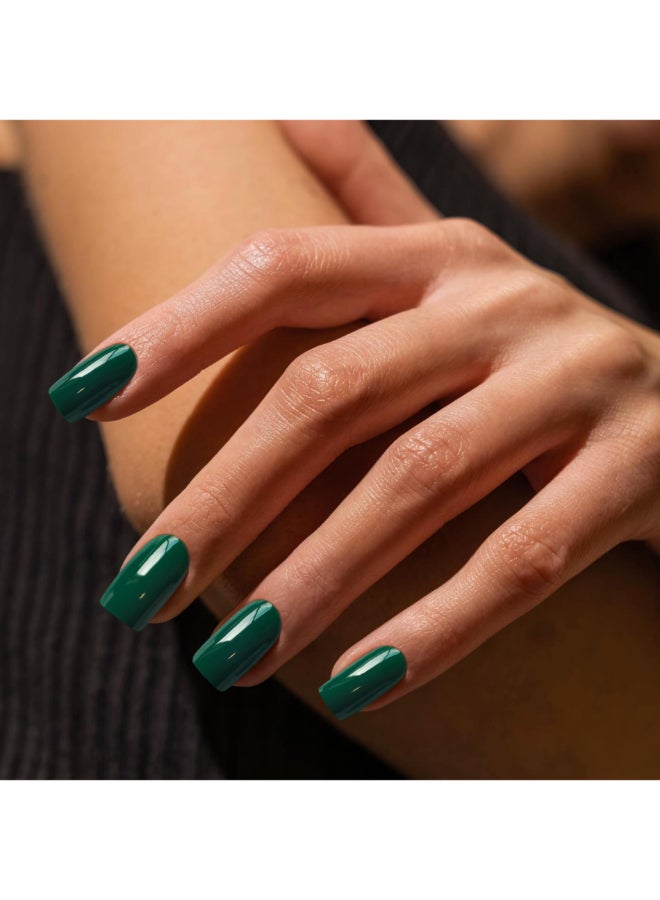 XCREANDO Emerald Green PPress on Nails Short Medium Square Glue on Nails SetXcreando Summer Square Fake Nail Short Coffin Nails Press ons Medium Length Gel False Nail For Women 24 Pcs Dark green - Image 4