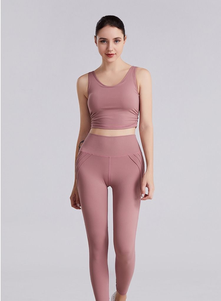 Loquat Yoga Exercise Fitness Running Vest Pink  - Image 1
