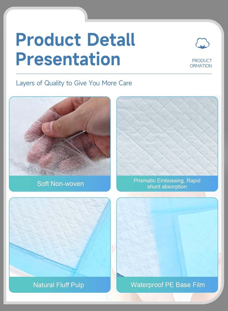 Moovant 50 PCS Disposable Changing Diaper Pad Large Leak-Proof Changing Table Pads Bed Protector Mat Breathable Chucks Pads Momy Birthing Mattress for Baby Adult Pets 60*90cm - Image 5