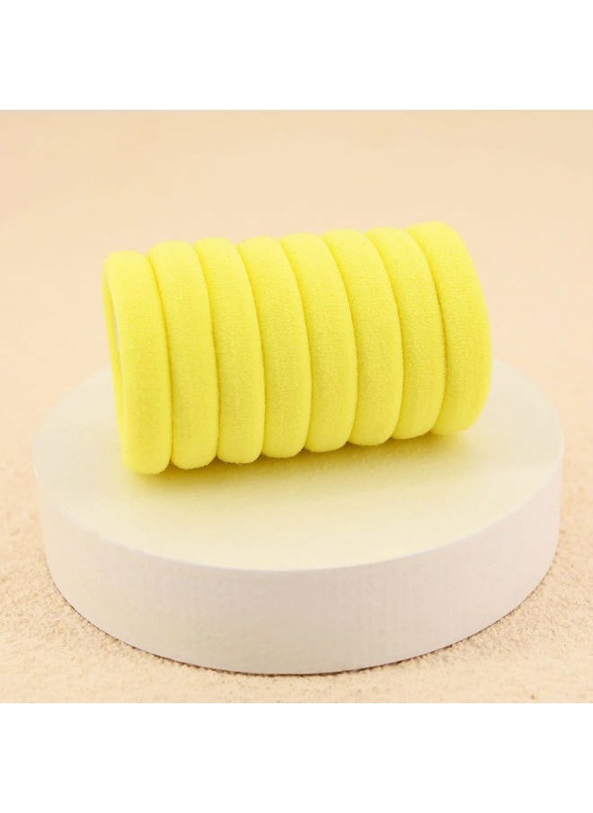 PIDOUDOU - 100 Pack Seamless Hair Ties for Women Girls Ponytail Holders for Thick Hair (light yellow) - Image 1
