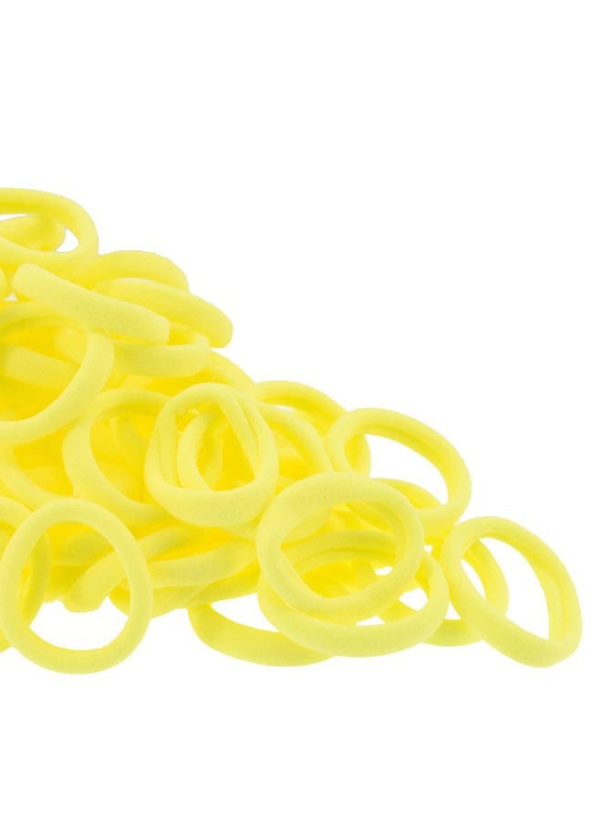 PIDOUDOU - 100 Pack Seamless Hair Ties for Women Girls Ponytail Holders for Thick Hair (light yellow) - Image 1