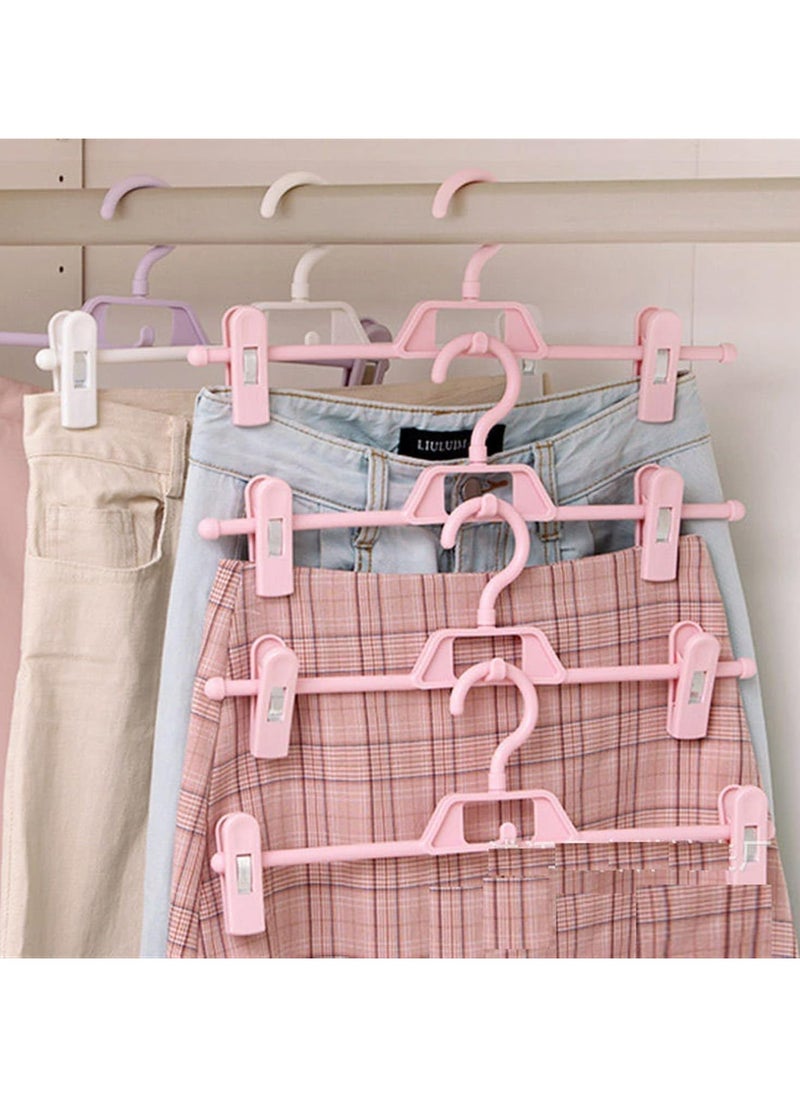 5pcs Hanger with adjustable clips trouser rack indoor and outdoor plastic adjustable hanger, multifunctional clip rack, stackable trouser rack ( Pink ) - pzsku/Z7BA7A0A7C1079BC90480Z/45/_/1729498208/7cfb7c5e-5cd4-4989-ab62-c3f8197407bf