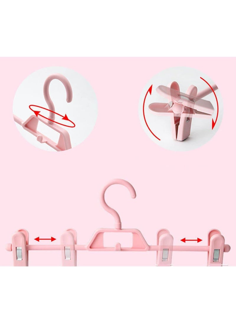 5pcs Hanger with adjustable clips trouser rack indoor and outdoor plastic adjustable hanger, multifunctional clip rack, stackable trouser rack ( Pink ) - pzsku/Z7BA7A0A7C1079BC90480Z/45/_/1729498215/5b5ebcb0-6770-4ab0-8e6a-7271988f4ba6