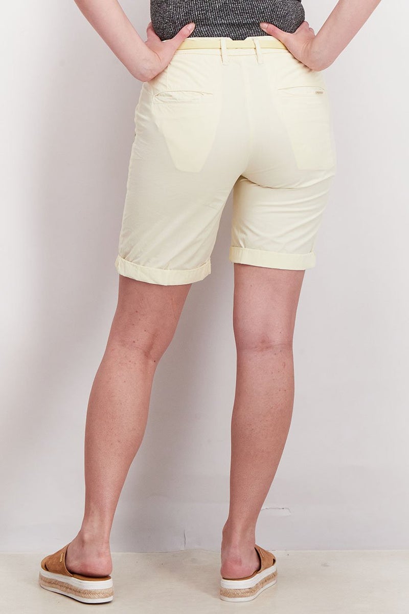 GUESS Women Belted Solid Casual Shorts, Yellow - Image 2