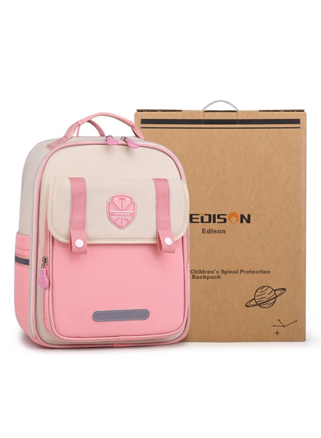 Edison New Year Gift Edison Elementary School Student Backpack First Grade Spine Protection Reduce Burden Reflective Anti-fall Backpack 2520-2 - Image 1