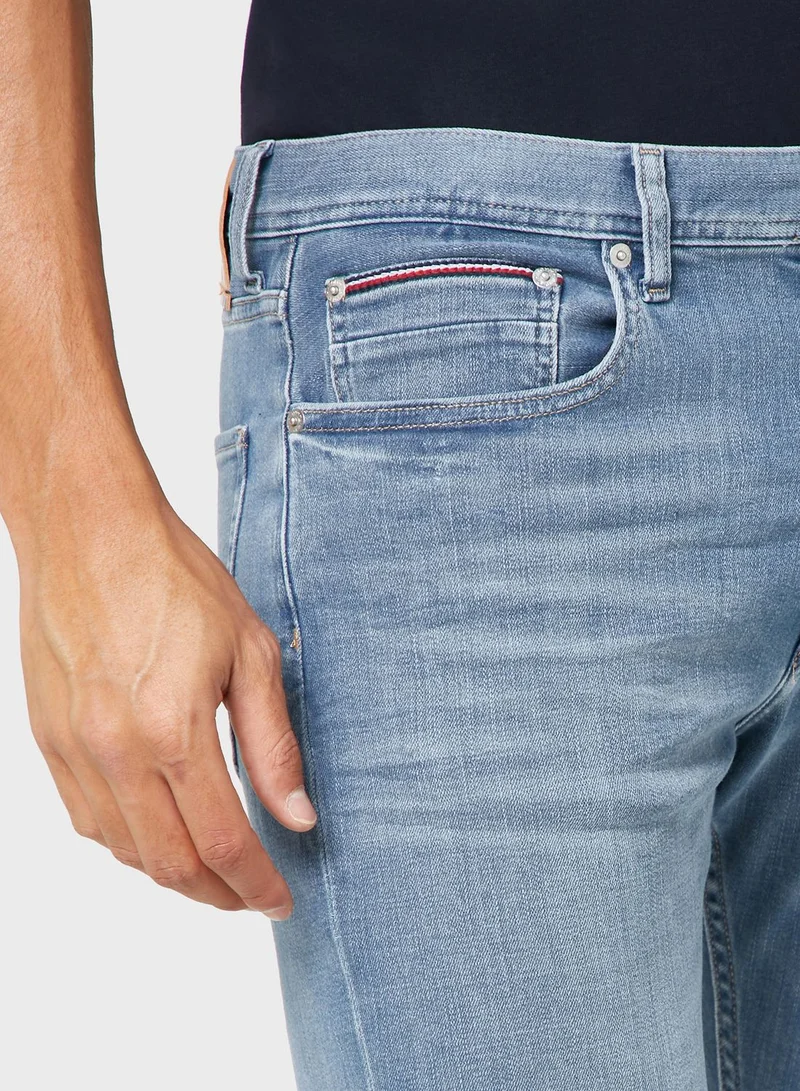 TOMMY HILFIGER Mid Wash Tapered Jeans