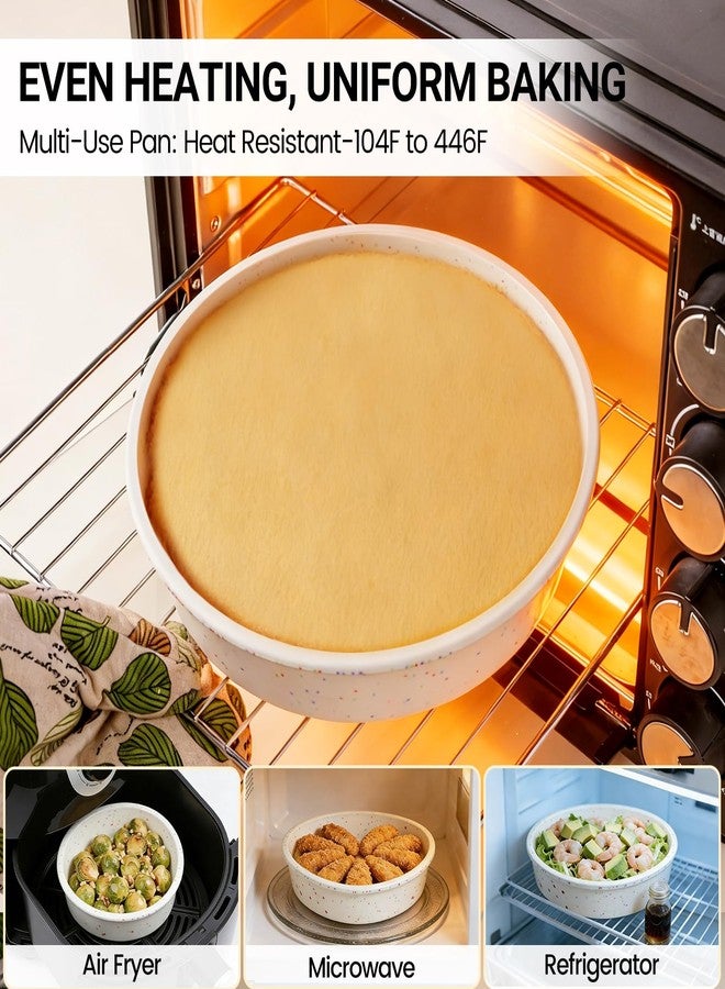 SJ 8 Inch Silicone Round Cake Pan with Metal Reinforced Frame Set of 2, Nonstick Silicone Cake Mold for Baking Suitable for Making Layers, Cheese & Chocolate Cakes - Image 5