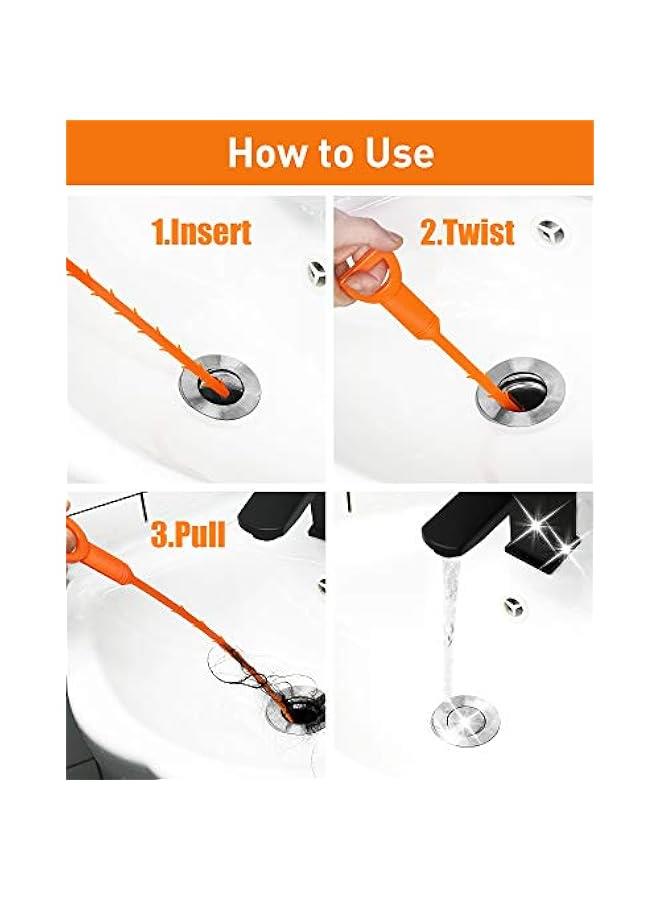 Drain Clog Remover Tool, Drain Hari Cleaner Tool, Hair Cather Shower Drain Tool, Drain Auger Hair Cleaning Tool for Shower Kitchen Sink Bath Tub Bathroom, Sink Snake Hair Remover (6) - Image 4